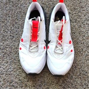 Gently used Nike air max up. White and fire red. Men's size 9.